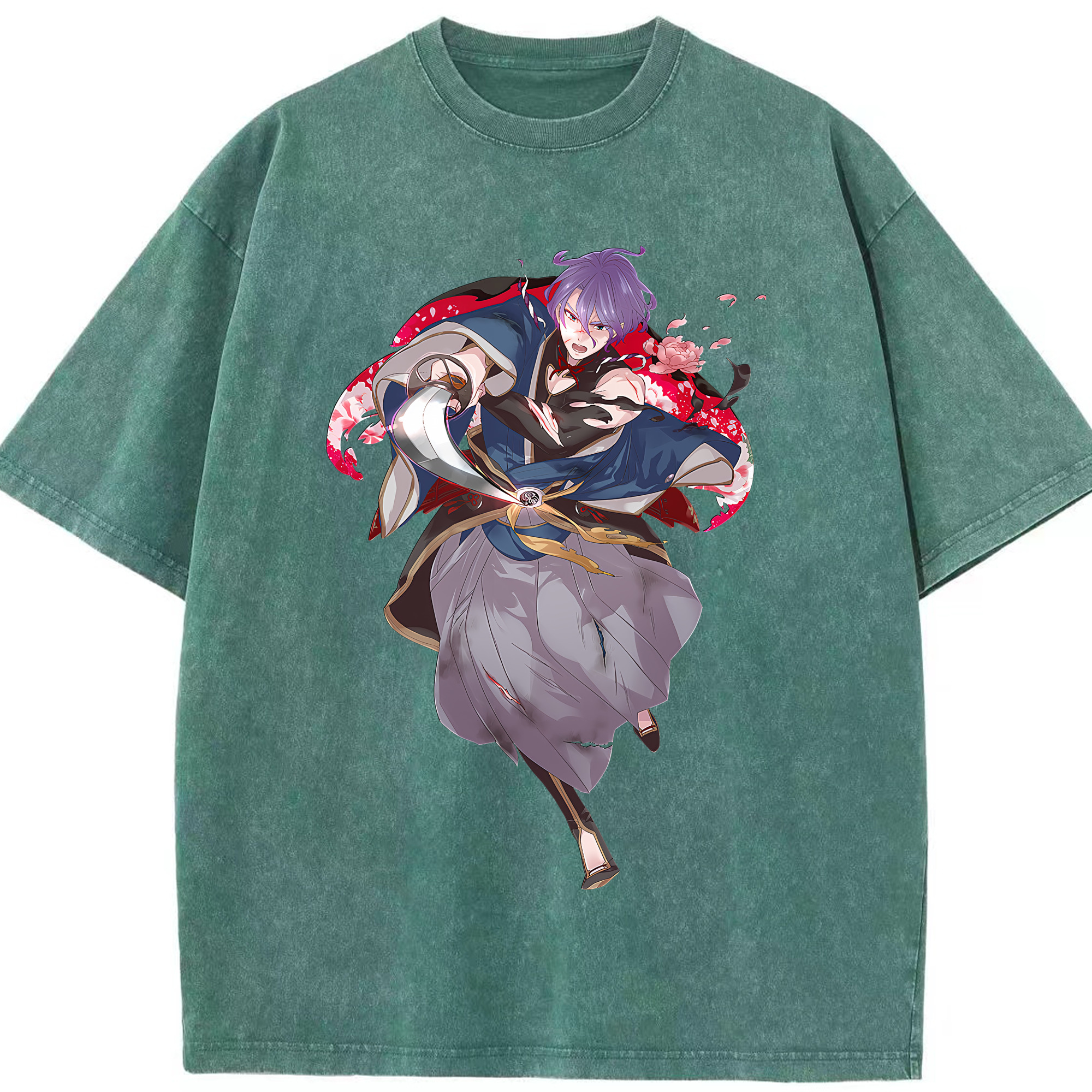 （画像用） 刀剣乱舞 Touken Ranbu 綿100% ヴィンテージ風 半袖Tシャツ（フロントプリント）